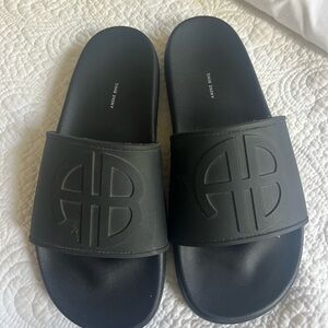 Like New Anine Bing Black Slide Sandals